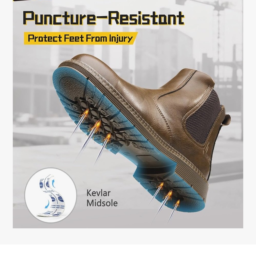 Durable Brown Puncture-Resistant Boots